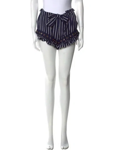 Pre-owned Misa Striped Mini Shorts In Blue