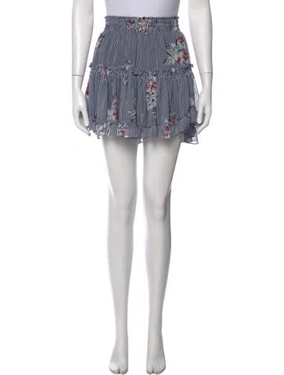 Pre-owned Misa Striped Mini Skirt In Blue