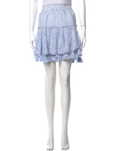 Pre-owned Misa Striped Mini Skirt In Blue
