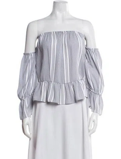 Pre-owned Misa Striped Off-the-shoulder Blouse In Multi