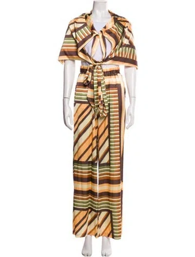 Pre-owned Misa Striped Pant Set W/ Tags In Multi