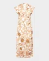 Misa Niara Dress In Summer Batik Poplin In Orange