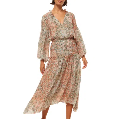 Misa Tasia Midi Dress In Ombre Tapestry In Brown