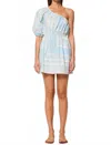 Misa Tessa Dress In Linear Geo In Blue