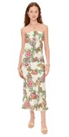 Misa Thara Dress Floral Lattice Stn