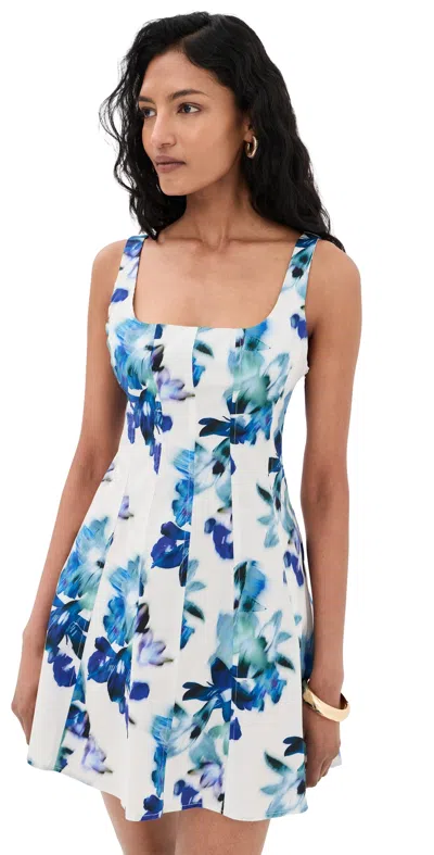 Misa The Lottie Dress Blurred Bouquet Pp In Blue