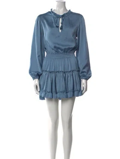 Pre-owned Misa Tie Neck Mini Dress