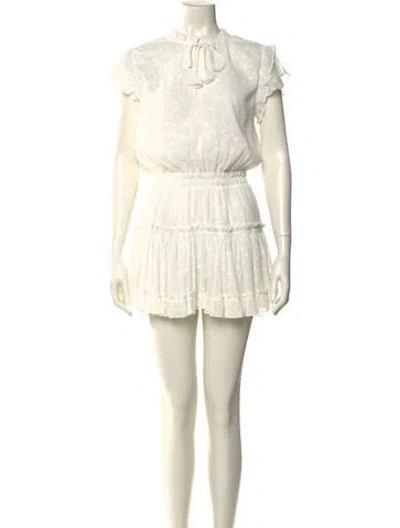 Pre-owned Misa Tie Neck Mini Dress In Neutral