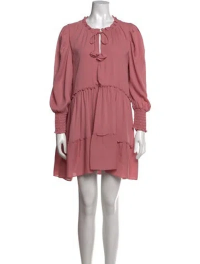 Pre-owned Misa Tie Neck Mini Dress W/ Tags In Pink