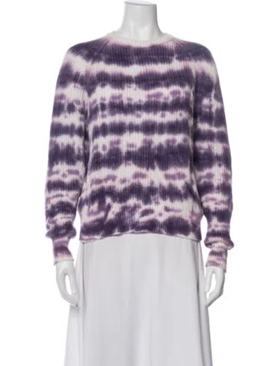 Pre-owned Misa Tie-dye Print Crew Neck Sweater In Purple
