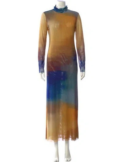 Pre-owned Misa Tie-dye Print Long Dress W/ Tags In Multi