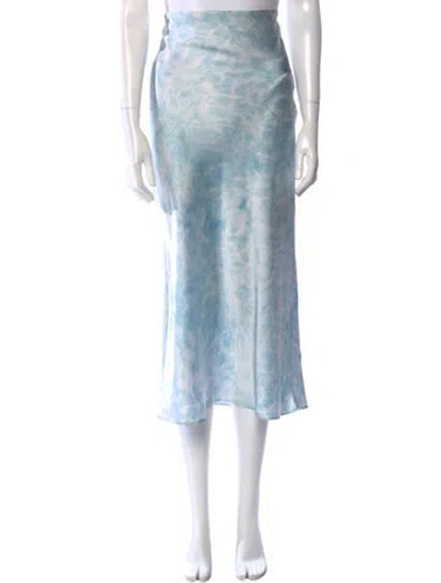 Pre-owned Misa Tie-dye Print Midi Length Skirt In Blue