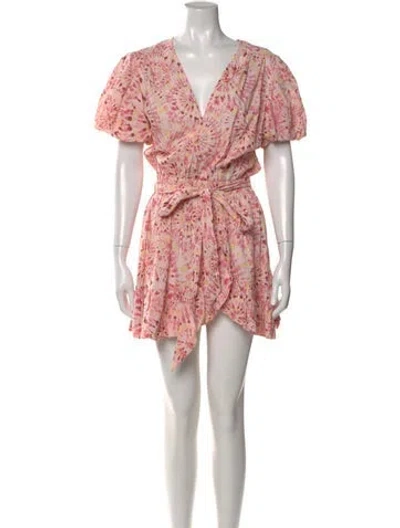 Pre-owned Misa Tie-dye Print Mini Dress In Pink