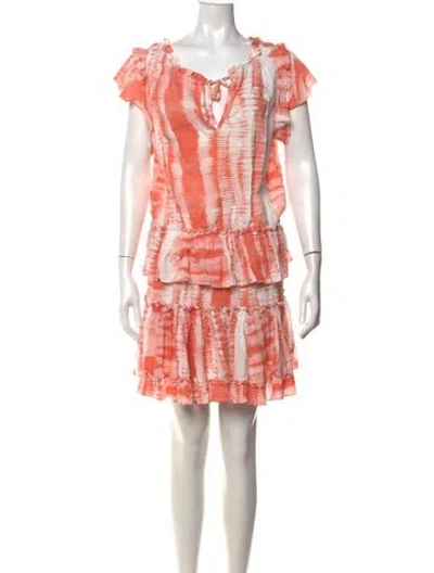 Pre-owned Misa Tie-dye Print Mini Dress In Pink