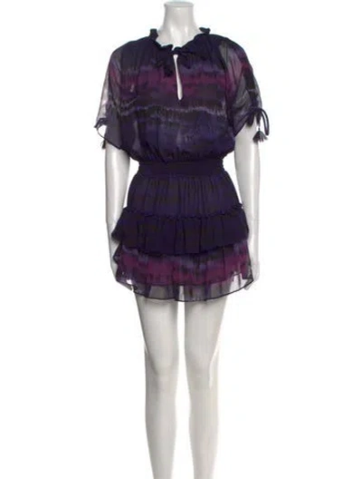 Pre-owned Misa Tie-dye Print Mini Dress In Purple