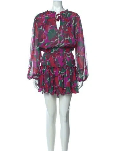 Pre-owned Misa Tie-dye Print Mini Dress In Purple