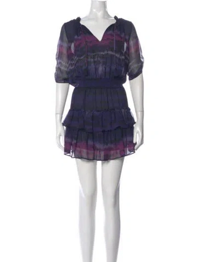Pre-owned Misa Tie-dye Print Mini Dress In Purple