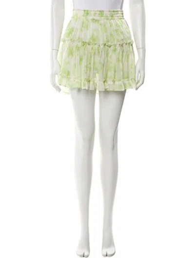 Pre-owned Misa Tie-dye Print Mini Skirt In Green