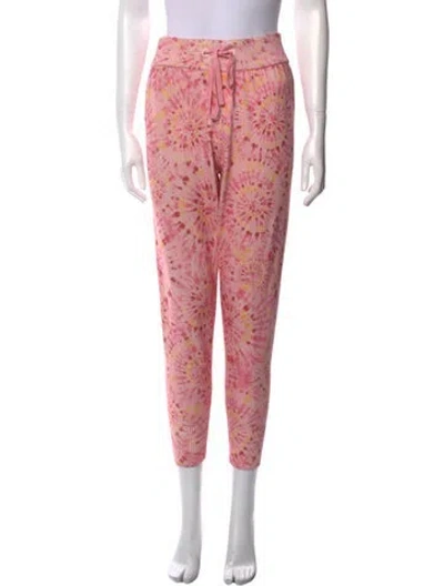 Pre-owned Misa Tie-dye Print Skinny Leg Pants In Pink