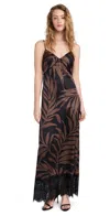 Misa Tova Dress Palm Frond Satin In Palm Frond Satin