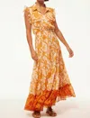 Misa Trina Dress In Atlas Floral In Orange