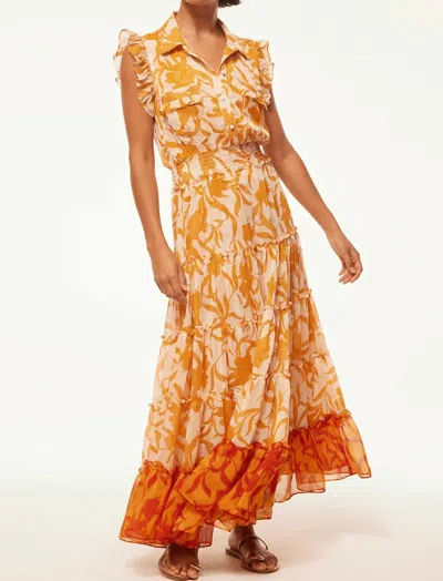 Misa Trina Dress In Atlas Floral In Orange