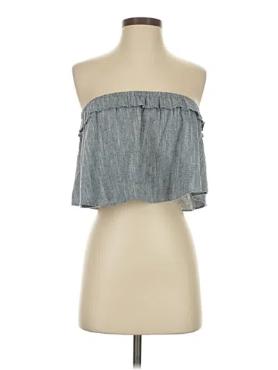 Pre-owned Misa Tube Top Blue Strapless Neckline Tops