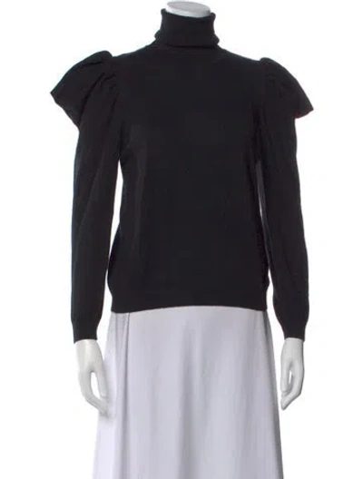 Pre-owned Misa Turtleneck Long Sleeve Top In Black