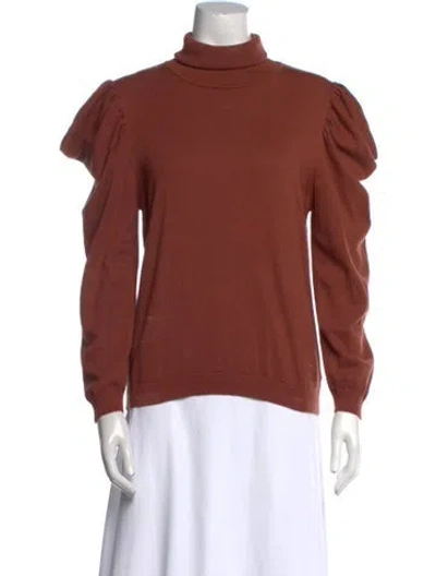 Pre-owned Misa Turtleneck Sweater In Brown