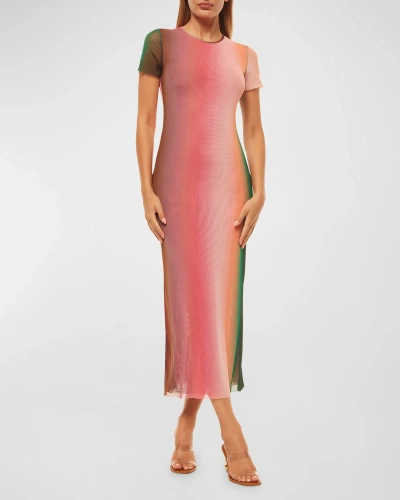 Misa Vanessa Ombre Short-sleeve Midi Dress In Cali Ombre