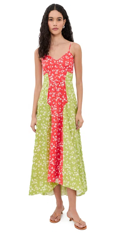 Misa Veda Dress Ditsy Flora Mix In Green
