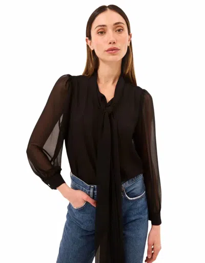 Misa Velma Long Sleeve Top In Black