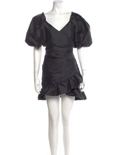 Pre-owned Misa Velvet Mini Dress In Black