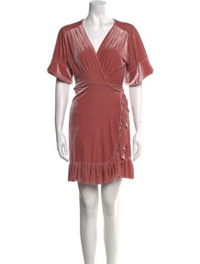 Pre-owned Misa Velvet Mini Dress In Pink