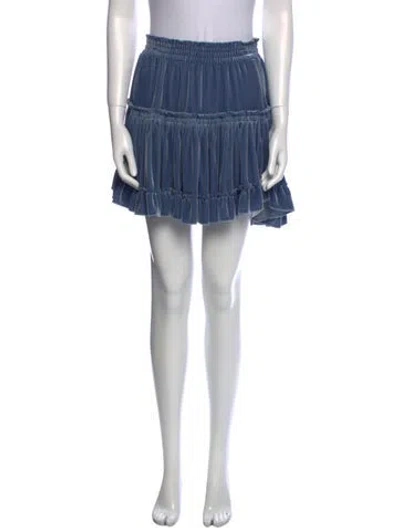 Pre-owned Misa Velvet Mini Skirt In Blue