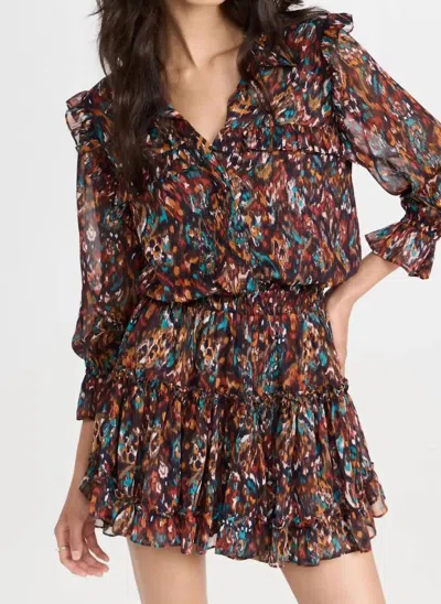 Misa Vittoria Dress In Peacock Abstract In Multi