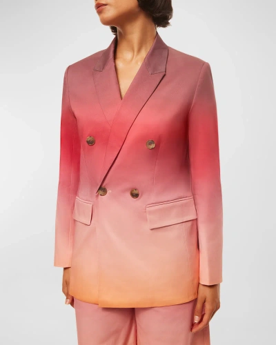 Misa Viva Ombré Stretch Cotton Double-breasted Blazer In Cali Ombre Cotton