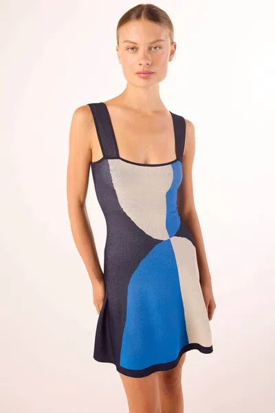 Misa Vivi Mini Dress In Geo Stripe Knit In Multi