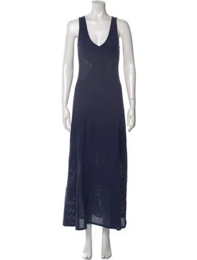 Pre-owned Misa V-neck Long Dress W/ Tags In Blue