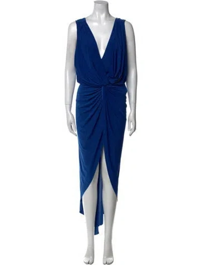 Pre-owned Misa V-neck Long Dress W/ Tags In Blue