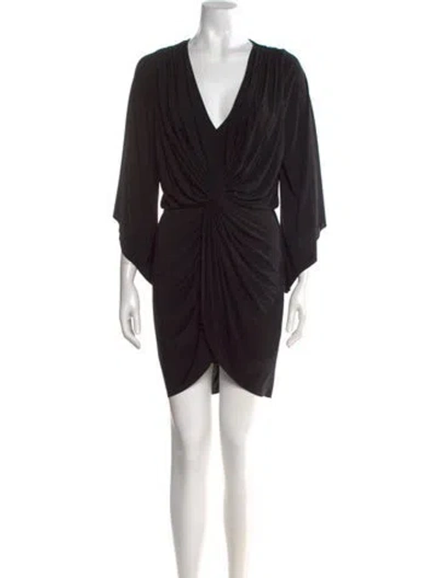 Pre-owned Misa V-neck Mini Dress In Black