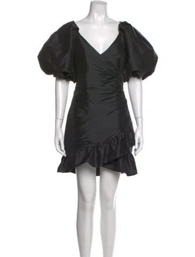 Pre-owned Misa V-neck Mini Dress In Black