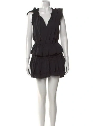 Pre-owned Misa V-neck Mini Dress In Black