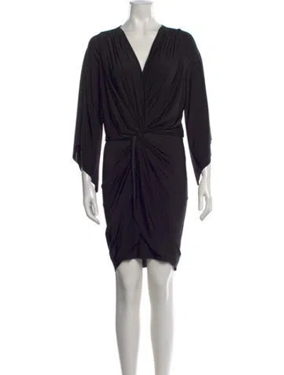 Pre-owned Misa V-neck Mini Dress In Black