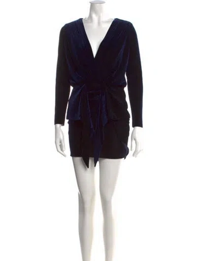 Pre-owned Misa V-neck Mini Dress In Black