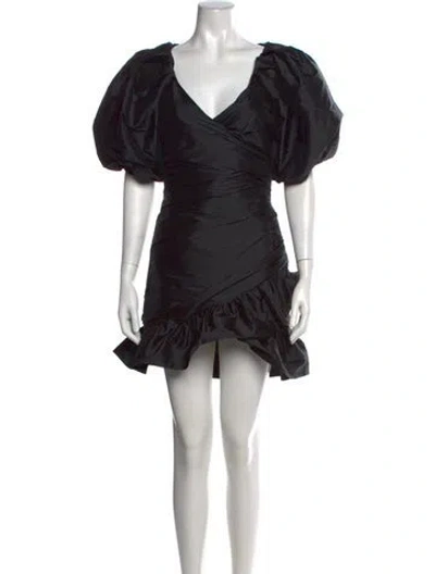 Pre-owned Misa V-neck Mini Dress In Black
