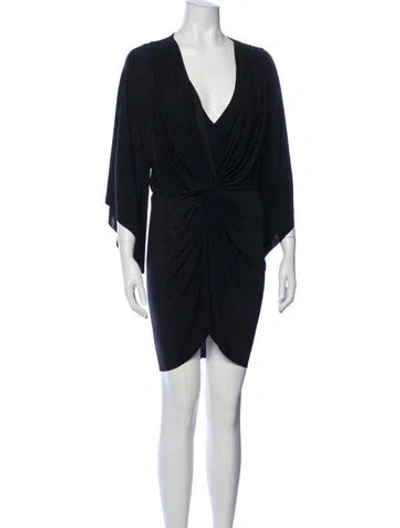 Pre-owned Misa V-neck Mini Dress In Multi