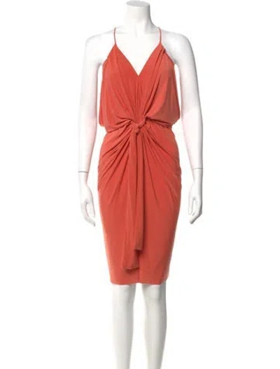 Pre-owned Misa V-neck Mini Dress In Pink