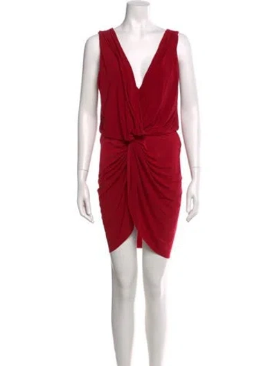 Pre-owned Misa V-neck Mini Dress In Pink