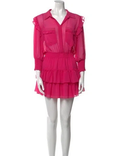 Pre-owned Misa V-neck Mini Dress In Pink